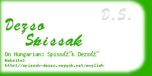 dezso spissak business card